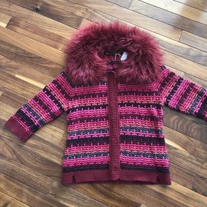 ☀️ 2/40$ Nic + Zoe faux fur collar cardigan